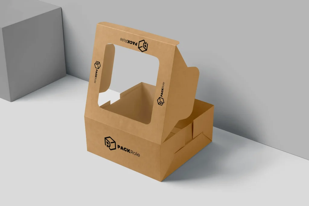 custom kraft paper box with window