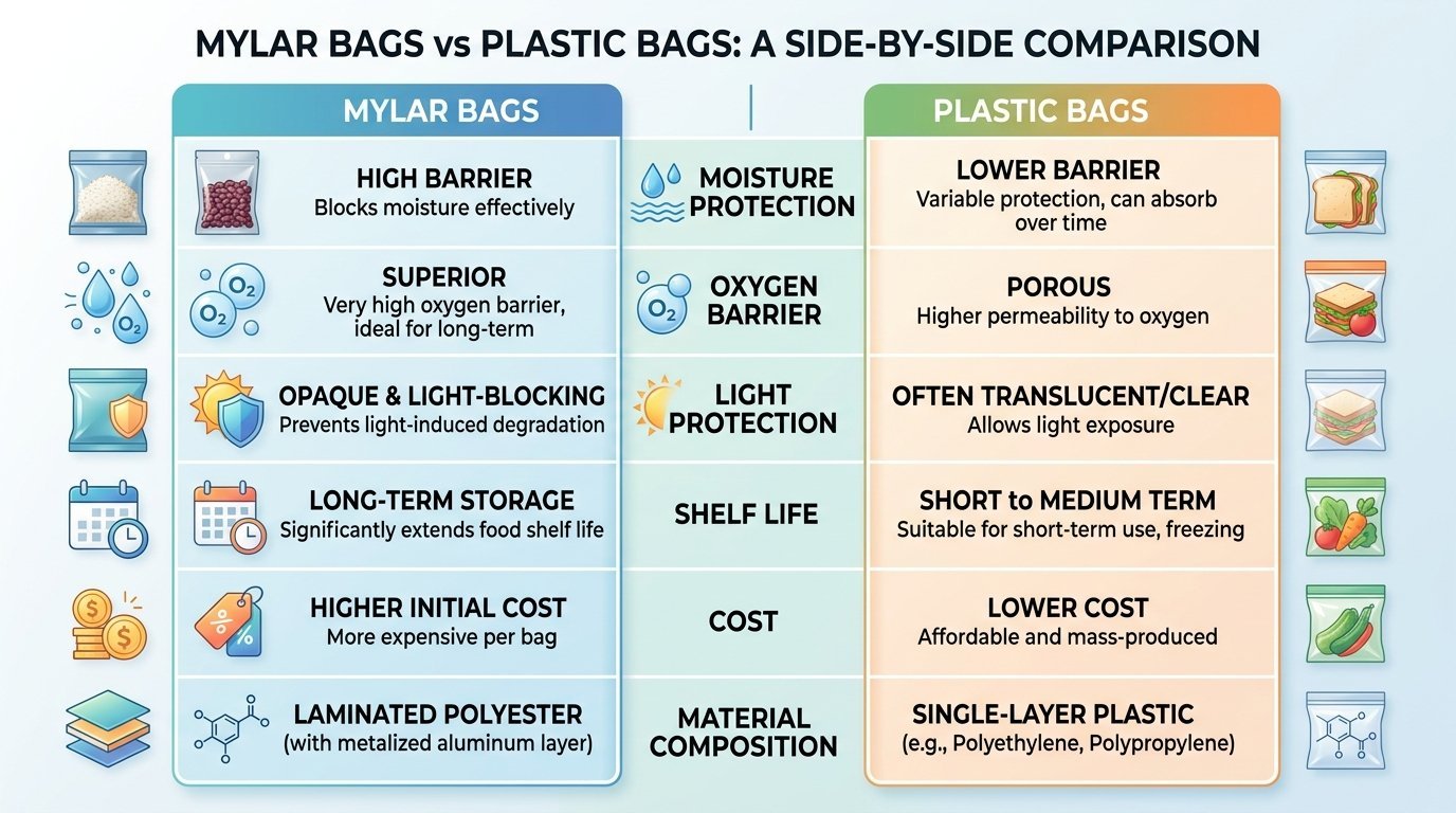 Moisture Barrier Packaging: Mylar vs Plastic Bags